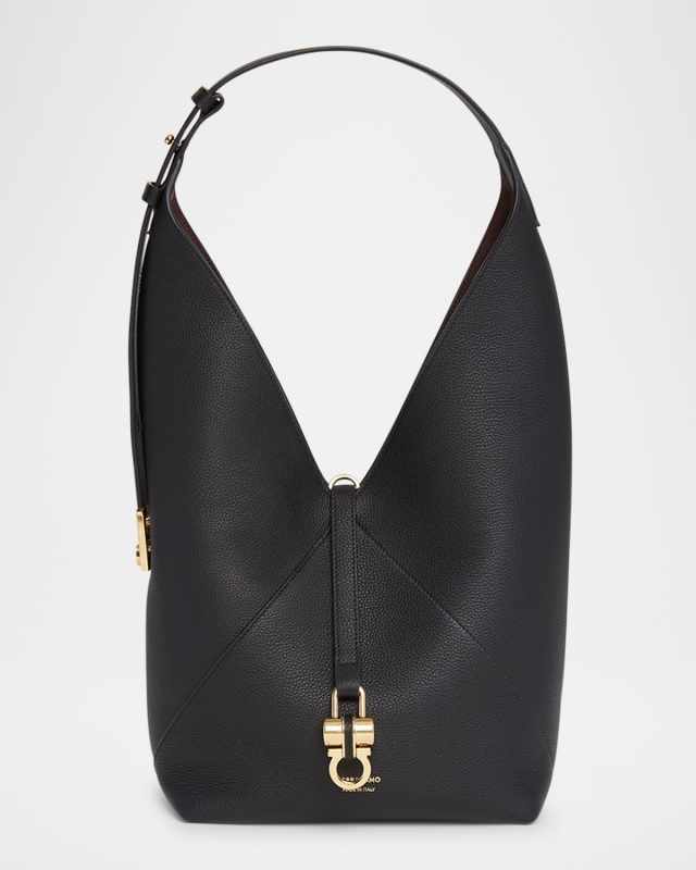 Origami Leather Hobo Bag